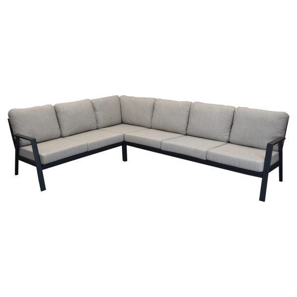 Barolo hoek loungeset 3 delig aluminium antraciet